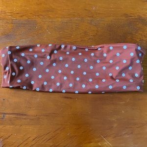 Brow Polkadot Print Strapless Bikini